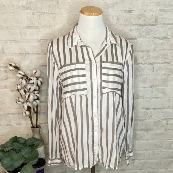 Forever 21 Tops - Forever 21 | Cream & Brown Button Down Shirt